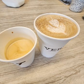 Verve Coffee Roasters - Gibraltar ($5.50) and Mocha ($7.25). 3/28/2025 - Coffee Roasteries Near Me - Los Angeles, California
