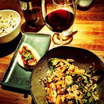 Linger - Thai rice bowl, complimentary yummy unique popcorn and fried chicken on a sticky bun. So good, and topped off with a lovely wine list. - Asian Fusion Near Me - Denver, Colorado Linger - Thai rice bowl, complimentary yummy unique popcorn and fried chicken on a sticky bun. So good, and topped off with a lovely wine list. - Asian Fusion Near Me - Denver, Colorado
