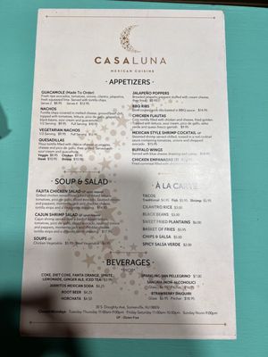 Menu photo 2 Casa Luna Mexican Cuisine Somerville, NJ Menu photo 2 Casa Luna Mexican Cuisine Somerville, NJ