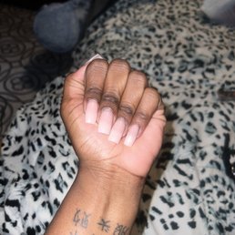Supposed to be nude black French tips Supposed to be nude black French tips
