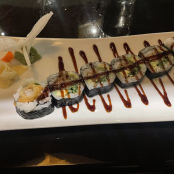 Okada Japanese Restaurant - Shrimp tempura Roll  (Fried shrimp, cucumber, avocado, and eel sauce) - Sushi Bars Near Me - Ashburn, Virginia