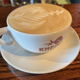 a cappuccino on a saucer
