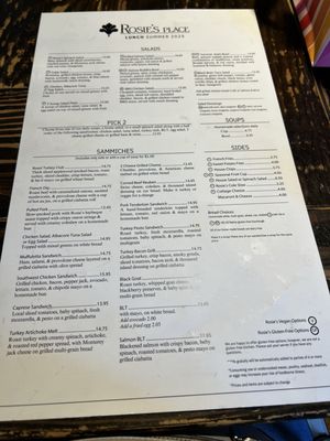 Menu photo 1 Rosies Place Zionsville, IN Menu photo 1 Rosies Place Zionsville, IN