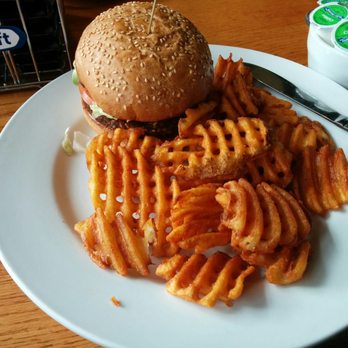 Boomerangs Cafe - Veggie Burger and Cajun waffle fries. - Cafes Near Me - Port Alberni, British Columbia