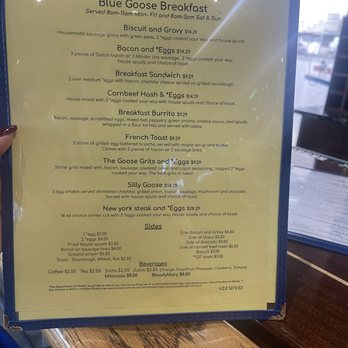 Blue Goose Tavern - Breakfast Menu - Breakfast & Brunch Near Me - Port Orchard, Washington