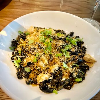 Marmo - Squid ink pasta with blue crab - Italian Near Me - Houston, Texas Marmo - Squid ink pasta with blue crab - Italian Near Me - Houston, Texas