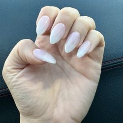 Holly Spa & Nails - Pink to white ombré nails!