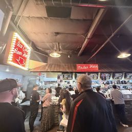 Take out line left, dine in right Take out line left, dine in right