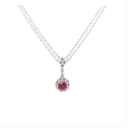 Adam Keshishian Jewelers - Quality Color Design Ruby & Diamond Pendant Necklace