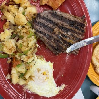 Mega Burgers - 12 oz Steak n eggs (sorry, ate before photo) - Burgers Near Me - Yucaipa, California
