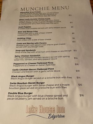 Menu photo 1 Lake House Inn Edgerton, WI