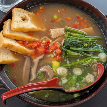 Sera's Ramen Enclave - Vegan Ramen, with a side of non-vegetarian chili sauce - Ramen Near Me - Denver, Colorado Sera's Ramen Enclave - Vegan Ramen, with a side of non-vegetarian chili sauce - Ramen Near Me - Denver, Colorado