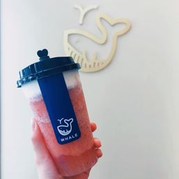 Grape/tea slush blend with cheese foam and aloe.