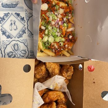 Mad For Chicken - 5 Wings & Drumsticks Combo half half with Kimchi Fries - Korean Near Me - Forest Hills, New York Mad For Chicken - 5 Wings & Drumsticks Combo half half with Kimchi Fries - Korean Near Me - Forest Hills, New York