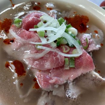Xu Hue - Rare and flank steak pho, large. - Vietnamese Near Me - Edmonton, Alberta