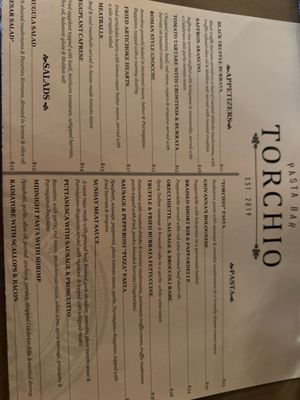 Menu photo 1 Torchio Pasta Bar Chicago, IL Menu photo 1 Torchio Pasta Bar Chicago, IL