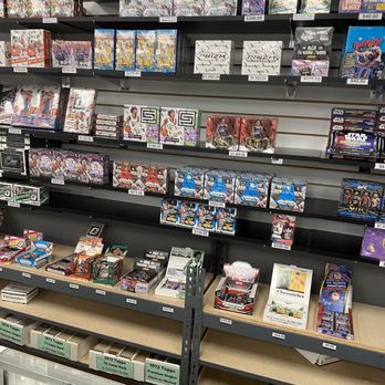 Burbank Sportscards - Wall of unopened wax boxes - Hobby Shops Near Me - Burbank, California
