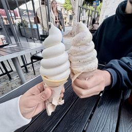 Vanilla cone & Swirl dipped in cookies & cream cone Vanilla cone & Swirl dipped in cookies & cream cone