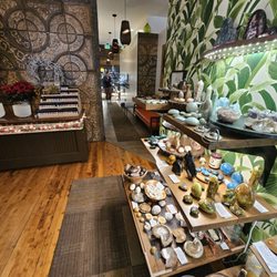 Pure Vitality Juice Bar & Spa - Essential oils made by them and walkway to the spa area and back