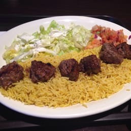 Beef kabob rice platter Beef kabob rice platter