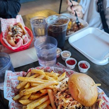 Fukuburger Buffalo - Tamago Burger, Loco Moco and Naga Dog featured in the back! 10/10 all around! - Burgers Near Me - Las Vegas, Nevada
