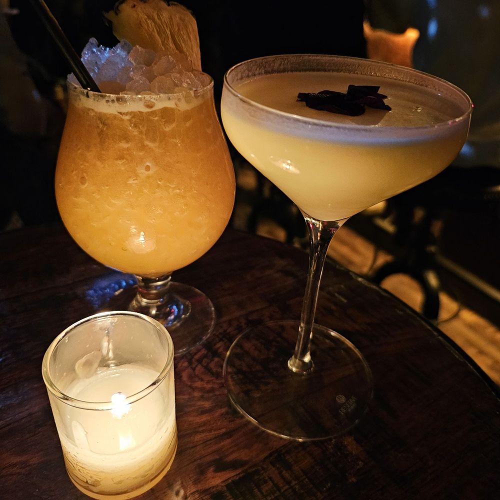 Jungle Birdie -rhum agricole, pineapple,campari,mint,passionfruit. High Fever-tequila,lime,coconut, kalamansi, yellow chartreuse, thai basil