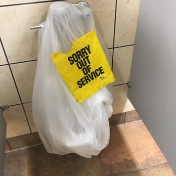 Circle K - a plastic bag with a sign saying sorry out of service - Gas Stations Near Me - Mesa, Arizona