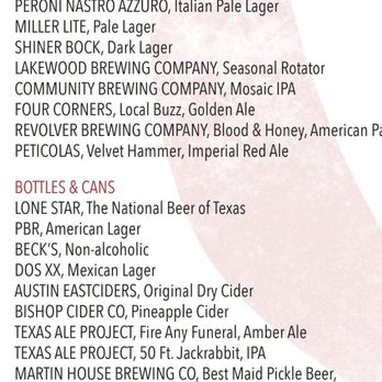 Cane Rosso - Beer Menu - Italian Near Me - Dallas, Texas Cane Rosso - Beer Menu - Italian Near Me - Dallas, Texas