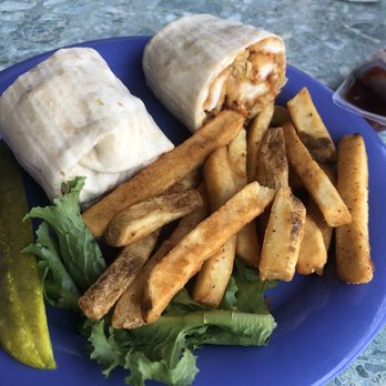 Crabby Jack’s Bayside Bar - Chinese chicken wrap with side of fries - Seafood Near Me - Somers Point, New Jersey