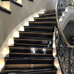Black marble stairs Black marble stairs