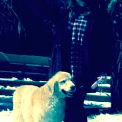 Jackie Keish, LMFT LPC - Trying to think of the snow on this hot summer day. Dr. Keish and Bailey chilling.