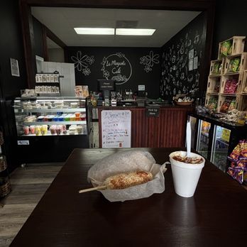 La Morena - Cafe side ,with elote (street corn) and maiz in the cup called esquite - Cafes Near Me - Ridgeland, Mississippi La Morena - Cafe side ,with elote (street corn) and maiz in the cup called esquite - Cafes Near Me - Ridgeland, Mississippi