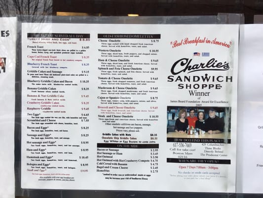 Menu photo 6 Charlie's Sandwich Shoppe Boston, MA Menu photo 6 Charlie's Sandwich Shoppe Boston, MA