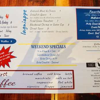Yard Bird - Menu - Southern Near Me - Waskom, Texas