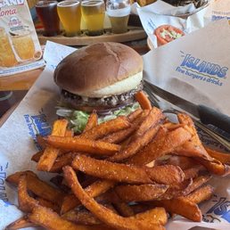 Burger with blue cheese