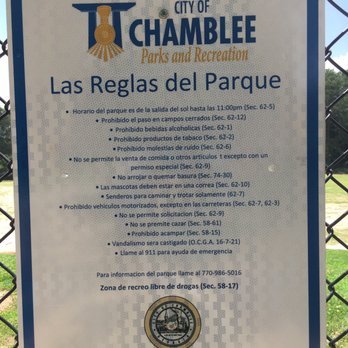Dresden Park - Chamblee Park Rules (Spanish) - Parks Near Me - Atlanta, Georgia