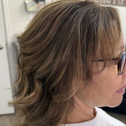 Pierson Hills Salon and Barber - Solid color with balayage highlights.