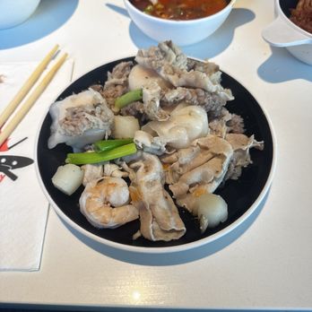 Galaxy Hotpot & Sushi - Cooked shrimp, scallops, beef and lamb with dipping sauce. - Sushi Bars Near Me - Deerfield, Illinois
