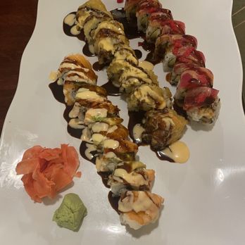 Fuji Cuisine - Right to left  Cherry blossom roll Yummy roll Bahamas roll - Japanese Near Me - Richmond Hill, Georgia