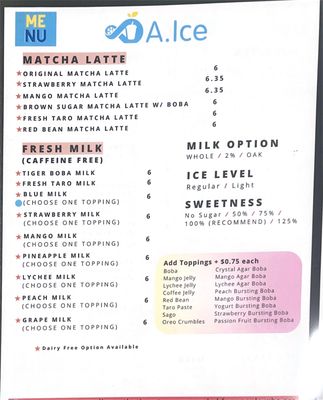 Menu photo 4 A Ice Lodi, CA