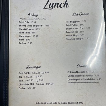 Ruby’s Cafe - a menu for lunch - Southern Near Me - Eunice, Louisiana
