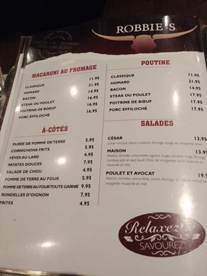 Menu photo 2 Robbie's Kahnawake, QC Menu photo 2 Robbie's Kahnawake, QC