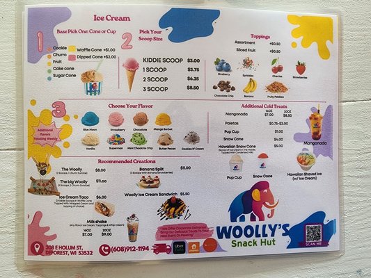 Menu photo 1 Woolly’s Snack Hut DeForest, WI