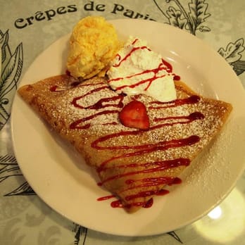 Crepes de Paris - "Favorite" crepe a la mode, with nutella - Creperies Near Me - Brea, California Crepes de Paris - "Favorite" crepe a la mode, with nutella - Creperies Near Me - Brea, California