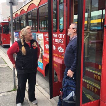 Anchorage Trolley Tours - Our fearless guide Alice - Tours Near Me - Anchorage, Alaska Anchorage Trolley Tours - Our fearless guide Alice - Tours Near Me - Anchorage, Alaska