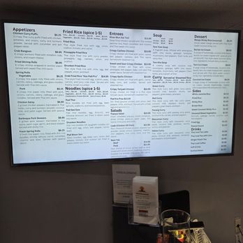 Arun Thai Foods - Menu board - Thai Near Me - Watauga, Texas
