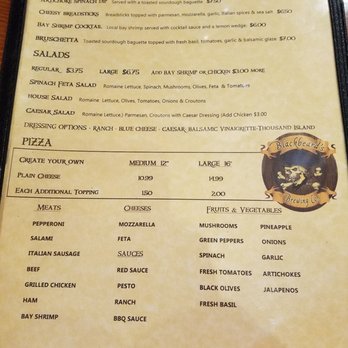 Blackbeard's Brewing - Menu, May 2016 - Brewpubs Near Me - Westport, Washington