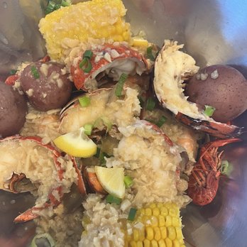 Da Crawfish and Crabshack - Before- Combo with lobster. There were 3 lobster tails in here cut in half. - Seafood Near Me - Kapolei, Hawaii Da Crawfish and Crabshack - Before- Combo with lobster. There were 3 lobster tails in here cut in half. - Seafood Near Me - Kapolei, Hawaii