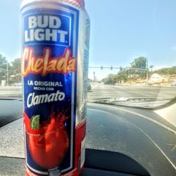Speedee Mart - Chelada perched on dash