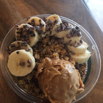 Lanikai Juice - Açaí monkey med Organic açaí topped w/peanut butter, granola, banana, organic cacao nibs $9.65 - Juice Bars & Smoothies Near Me - Kailua, Hawaii Lanikai Juice - Açaí monkey med Organic açaí topped w/peanut butter, granola, banana, organic cacao nibs $9.65 - Juice Bars & Smoothies Near Me - Kailua, Hawaii